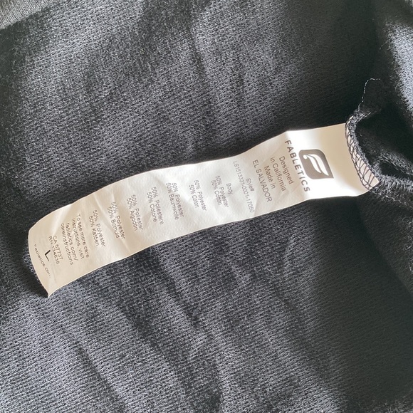 Fabletics ‘Rose’ French Terry Wrap Tie Yoga Top Black Large NWT - Picture 9 of 11